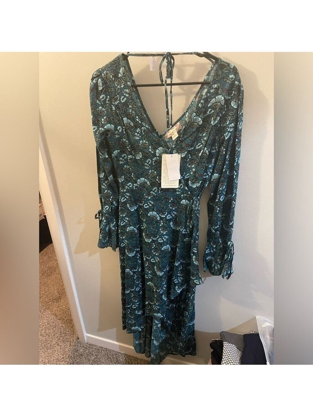 Band of the free foe jade wrap dress high low in length. New with tags